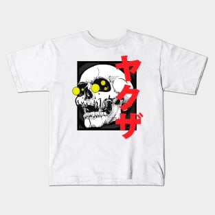 Artistic Gothic Japanese Yakuza Skull Design Kids T-Shirt